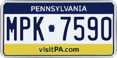 PA license plate MPK7590