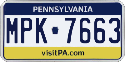 PA license plate MPK7663