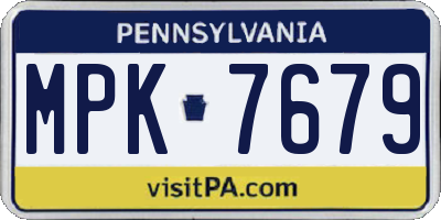 PA license plate MPK7679