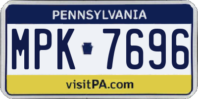 PA license plate MPK7696