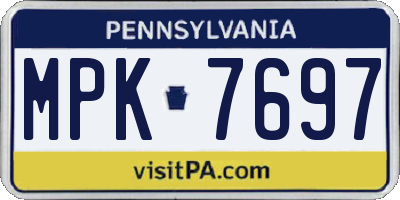 PA license plate MPK7697