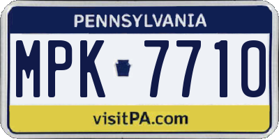 PA license plate MPK7710