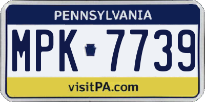 PA license plate MPK7739