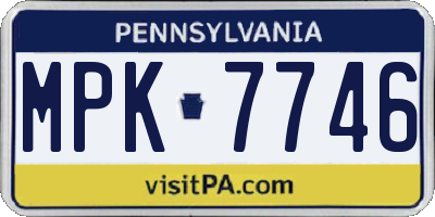 PA license plate MPK7746