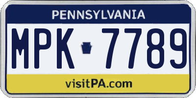 PA license plate MPK7789