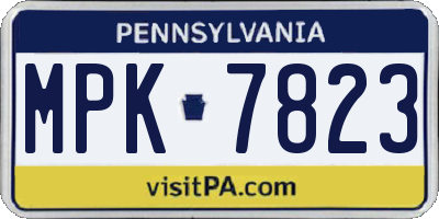 PA license plate MPK7823