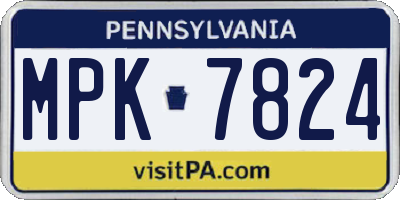 PA license plate MPK7824