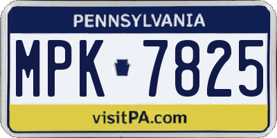 PA license plate MPK7825