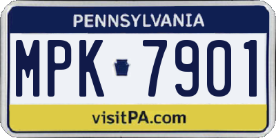 PA license plate MPK7901