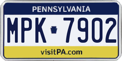 PA license plate MPK7902