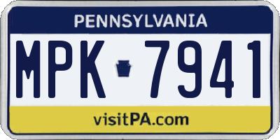 PA license plate MPK7941