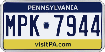 PA license plate MPK7944