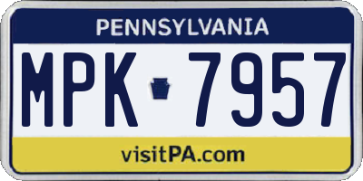 PA license plate MPK7957