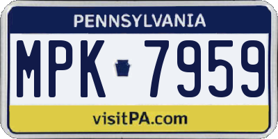 PA license plate MPK7959