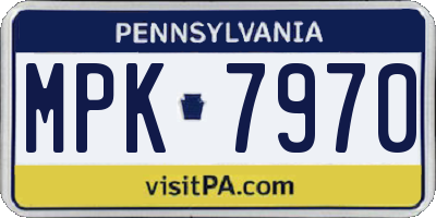 PA license plate MPK7970
