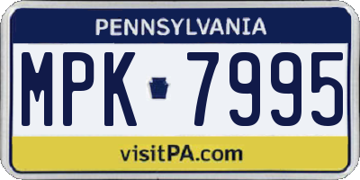 PA license plate MPK7995