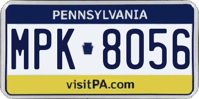 PA license plate MPK8056