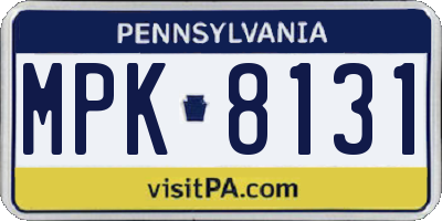PA license plate MPK8131