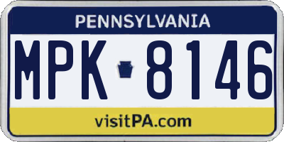 PA license plate MPK8146