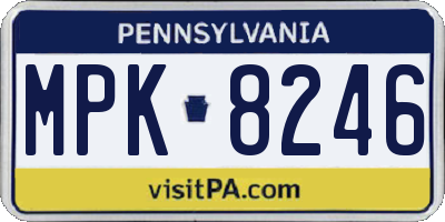 PA license plate MPK8246