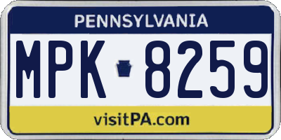 PA license plate MPK8259