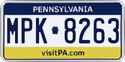 PA license plate MPK8263