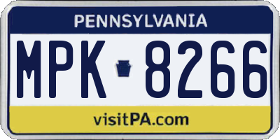 PA license plate MPK8266