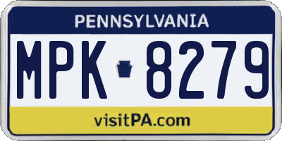 PA license plate MPK8279