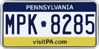 PA license plate MPK8285