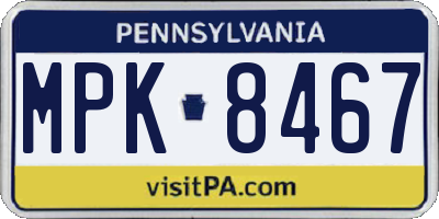 PA license plate MPK8467