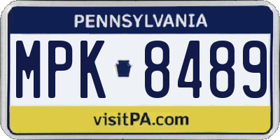 PA license plate MPK8489