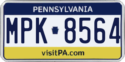 PA license plate MPK8564