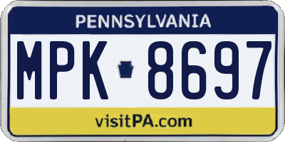 PA license plate MPK8697