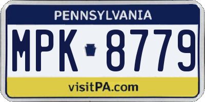 PA license plate MPK8779