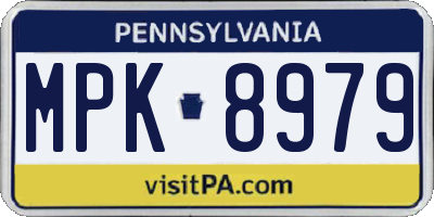 PA license plate MPK8979