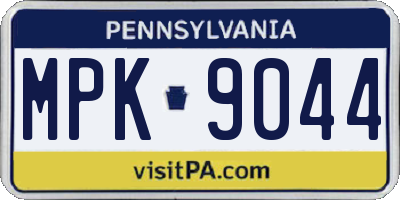 PA license plate MPK9044