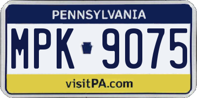 PA license plate MPK9075