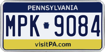 PA license plate MPK9084