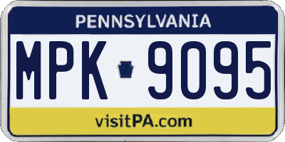 PA license plate MPK9095