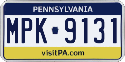PA license plate MPK9131