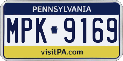 PA license plate MPK9169