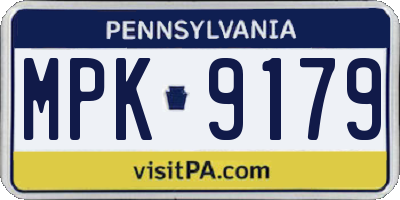 PA license plate MPK9179