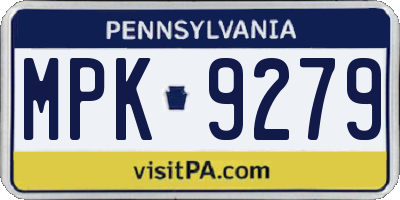 PA license plate MPK9279