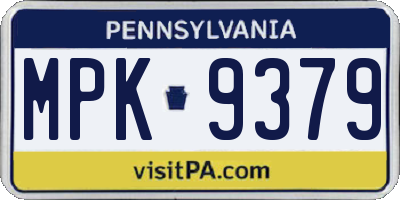 PA license plate MPK9379
