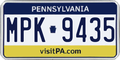 PA license plate MPK9435