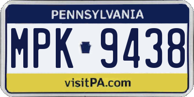 PA license plate MPK9438