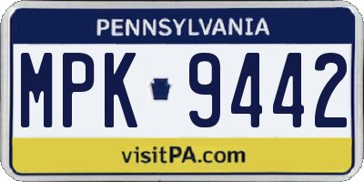 PA license plate MPK9442