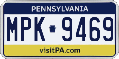 PA license plate MPK9469