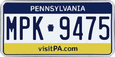 PA license plate MPK9475