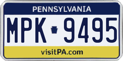 PA license plate MPK9495